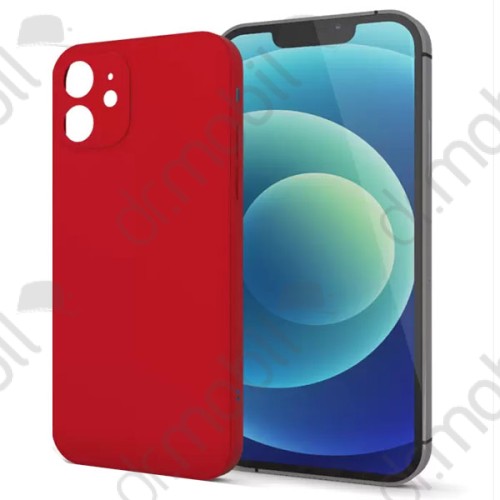 Tok telefonvédő Soft Touch Silicone Case Slim Apple iPhone 13 tok kamera védő szegéllyel, piros